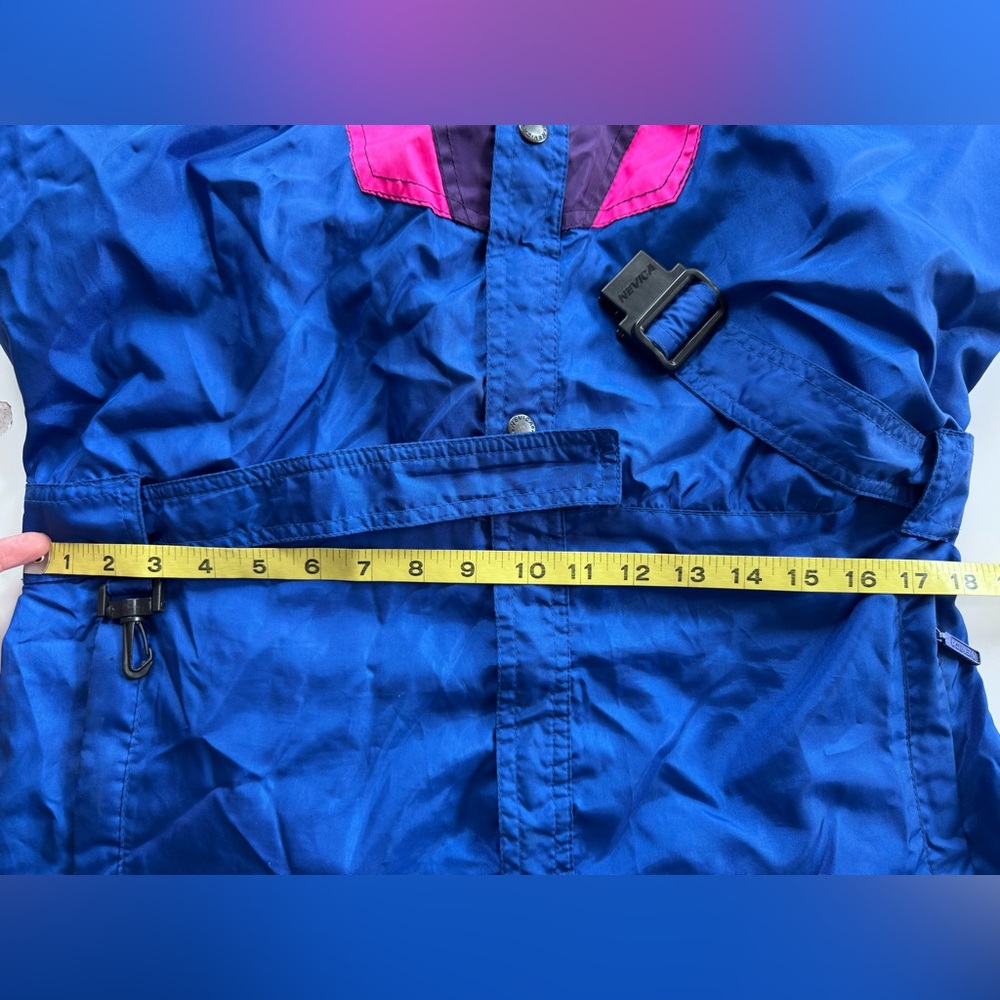 Vintage 80s 90s Nevica Blue & Pink Ski Suit One Piece Snowsuit Snow Bib *Flaws - Picture 11 of 16